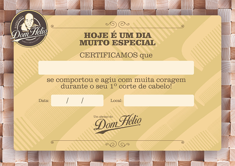 Certificado Primeiro  Corte Dom Hélio Barbearia